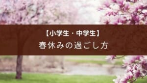 【小学生・中学生の春休み・冬休み】長期休暇の有意義な過ごし方とは?