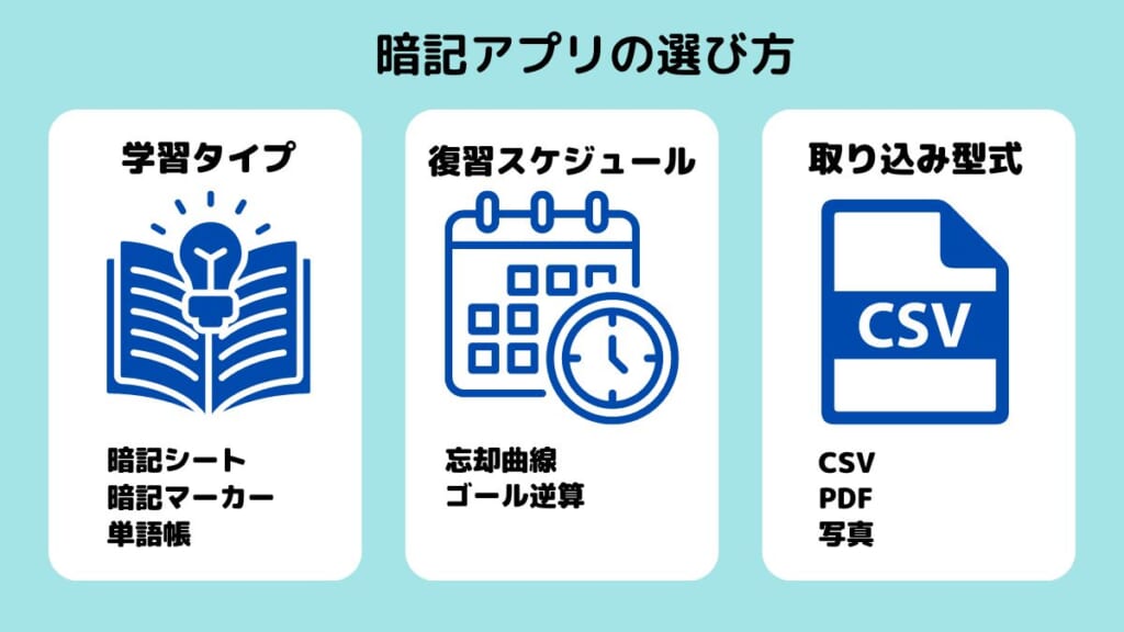 暗記アプリの選び方