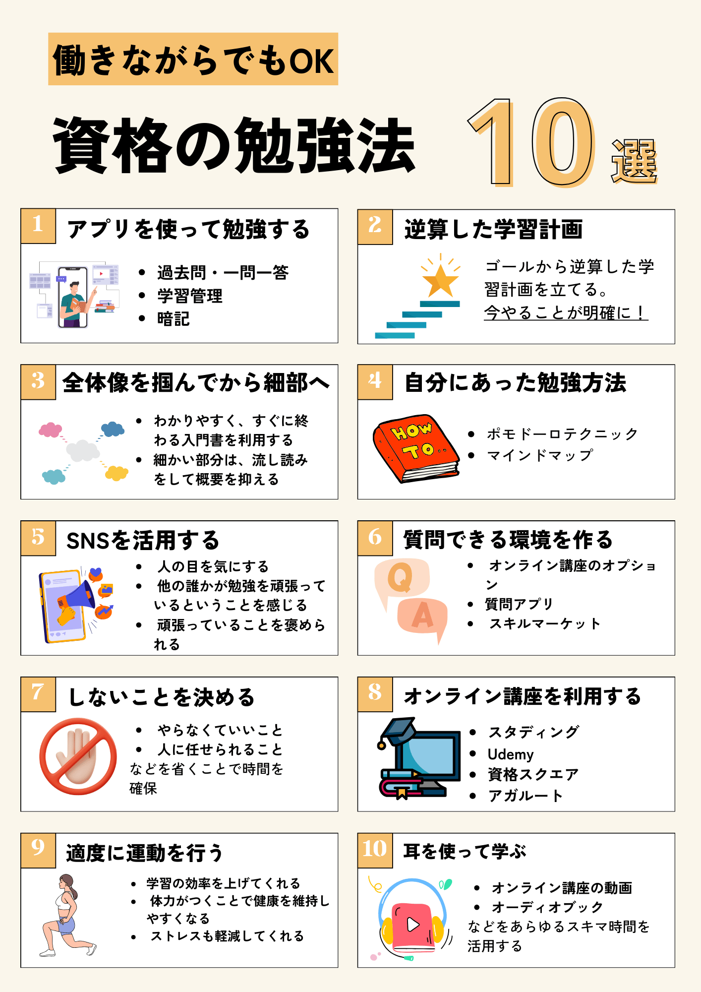働きながらの資格の勉強を成功させる具体的な方法10選