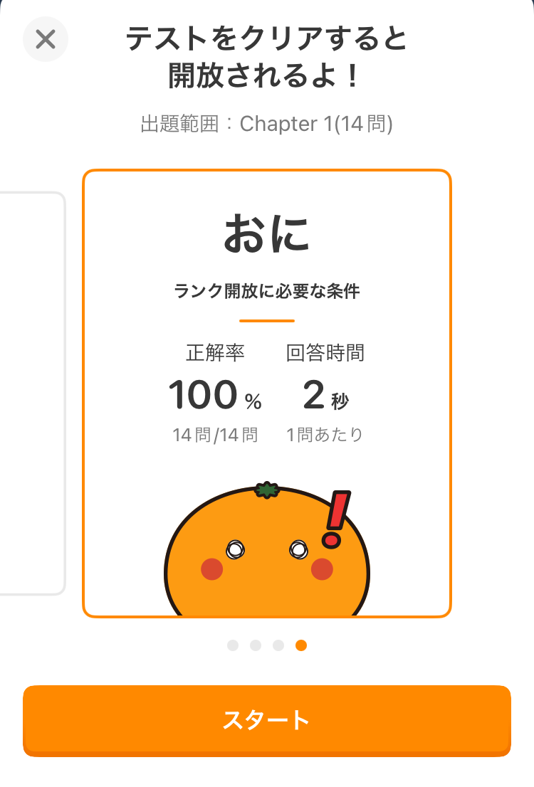 速読英単語のレッスンごとの単語のロックを解除するにはテストを受ける必要がある